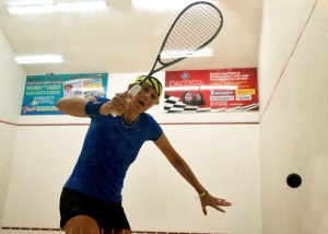 Pride of Barbados: Karen Meakins, the reigning 14-time national champion, has advanced to the semi-finals of the 22nd Senior Caribbean Squash Championships. 