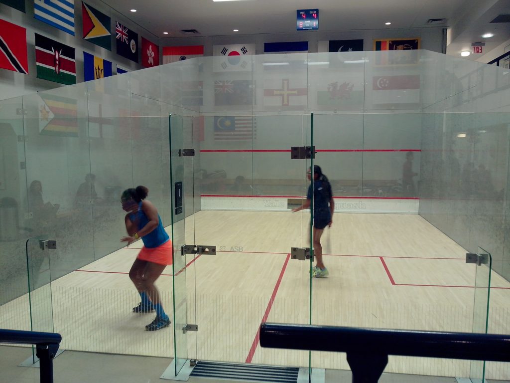 Photo of Meagan Best (L) vs. #5 seed Avni Arnand (USA) - Quarter-finals match.