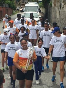 Megan Best participating in the Queen's Baton Relay